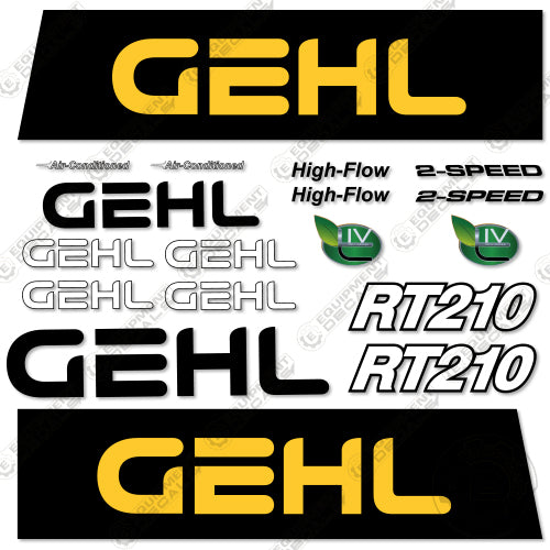 Fits GEHL RT210 Decal Kit Skid Steer decal kit, gehl, rt 210, rt210, skid steer, skidsteer