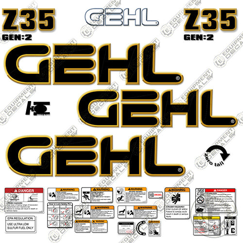 Fits GEHL Z35 GEN:2 Decal Kit Compact Excavator 35, decal kit, z-35, z35