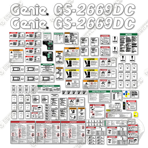 Fits Genie GS-2669DC Decal Kit Scissor Lift 2669, 2669dc, gs 2669, gs-2669dc, gs2669, gs2669dc, rt