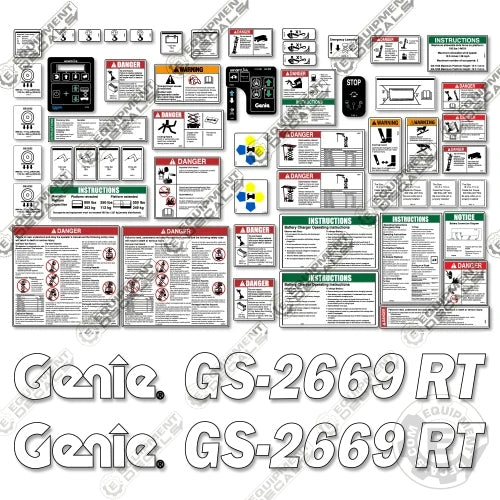 Fits Genie GS-2669 RT Decal Kit Scissor Lift 2669, 2669-rt, gs2669, rt