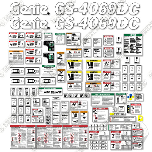Fits Genie GS-4069DC Decal Kit Scissor Lift 4069, 4069dc, gs-4069, gs-4069dc, gs4069, gs4069dc, rt