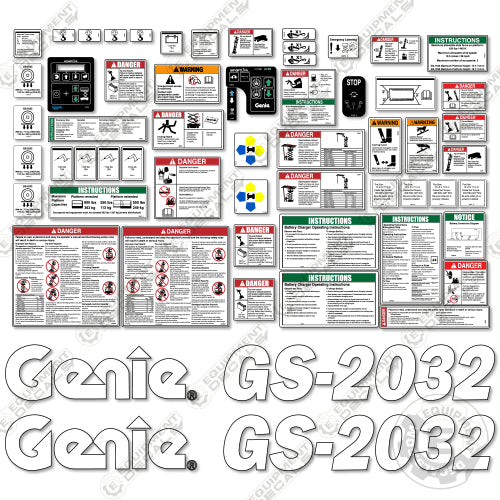 Fits Genie GS 2032 Decal Kit Scissor Lift 2032, gs-2032, gs2032