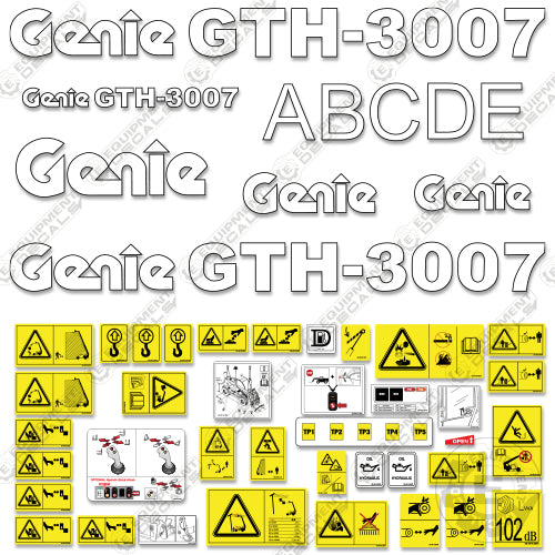 Fits Genie GTH3007 Decal Kit Telescopic Forklift 3007, gth 3007, gth3007
