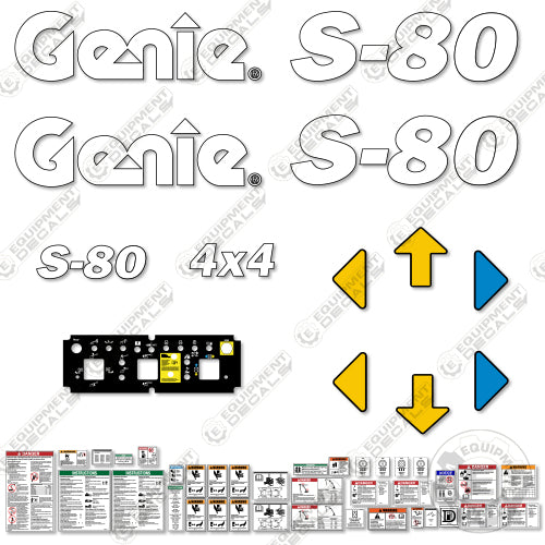 Fits Genie S-80 Decal Kit Vertical Mast Lift s 80, s80