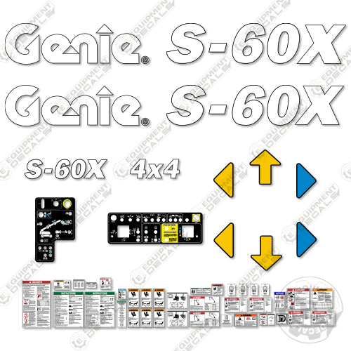 Fits Genie S-60X Decal Kit Vertical Mast Lift (2014) 60, s-60, s60, s60x
