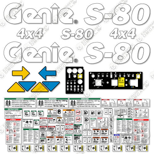 Fits Genie S-80 Decal Kit Boom Lift (SN: 3577-7999) 80, s-80, s80