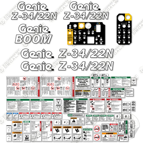 Fits Genie Z34/22N Decal Kit Boom Lift (2010 Model) 2010, 22, 22n, 34, z34, z34/22n, z3422n