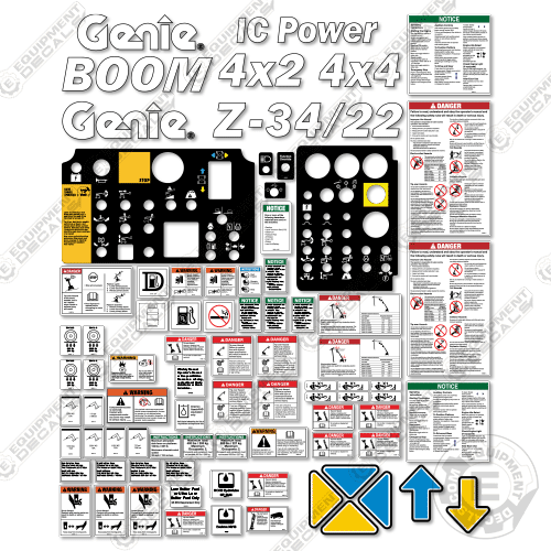 Fits Genie Z34/22 Decal Kit Boom Lift Z3416F-10689 To Z3416F-11999 22, 22, 34, z34, z34/22, z3422