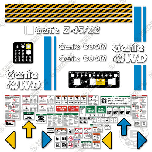 Fits Genie Z-45/22 Decal Kit Boom Lift (SN 2133 - 9996) 45, z, z 45, z45, z45/22, z45/22n