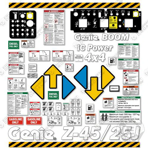 Fits Genie Z-45/25J Decal Kit Boom Lift (2014) 25, 45, z, z 45, z45, z45/25