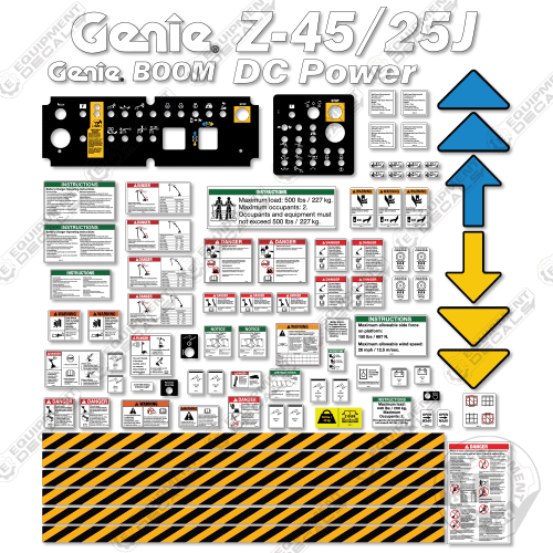 Fits Genie Z-45/25J Decal Kit DC POWER Boom Lift (FITS SN: Z452513D-101 to Z452516d-939) 25, 45, z, z 45, z45, z45/25