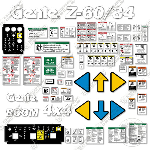 Fits Genie Z-60/34 Decal Kit Telescopic Boom Lift 60, 60/34, z, z-60, z-60/34, z60