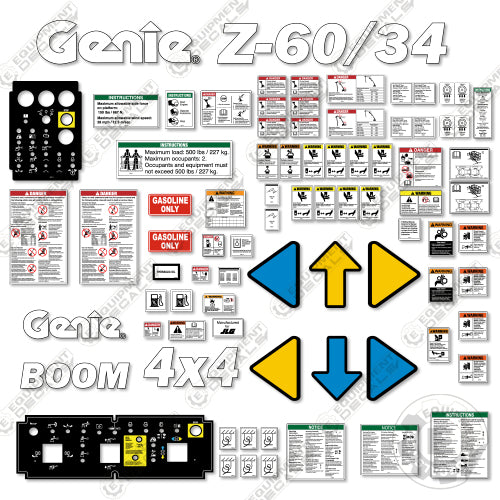Fits Genie Z-60/34 Decal Kit (GASOLINE VERSION) Boom Lift 60, 60/34, z, z-60, z-60/34, z60
