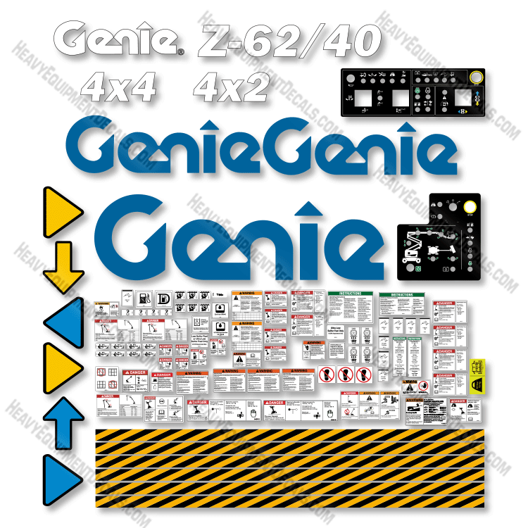 Fits Genie Z62/40 Decal Kit Boom Lift SZ: Z6216M-101 to Z6216M-399 z62, z62 40, z, z62_40