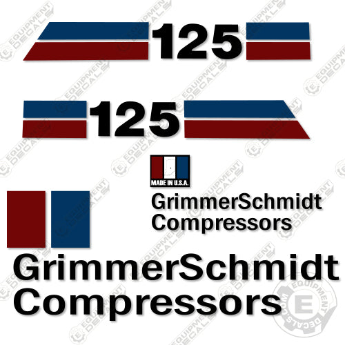 Fits GrimmerSchmidt 125 Pull-Behind Compressor Decal Kit decal kit, grimmer, Grimmer Schmidt, schmidt