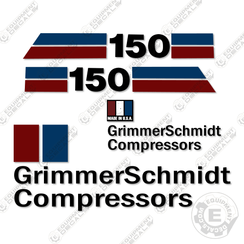 Fits GrimmerSchmidt 150 Pull-Behind Compressor Decal Kit decal kit, grimmer, Grimmer Schmidt, schmidt