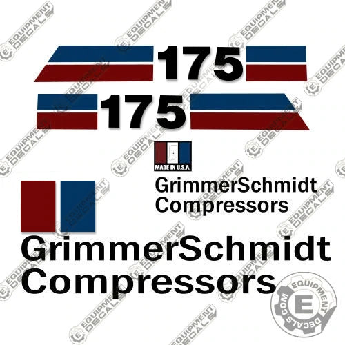 Fits GrimmerSchmidt 175 Pull-Behind Compressor Decal Kit 175, decal kit, Grimmer Schmidt