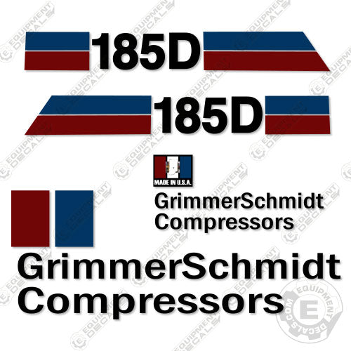Fits GrimmerSchmidt 185D Pull-Behind Compressor Decal Kit 185, 185d, decal kit, Grimmer Schmidt