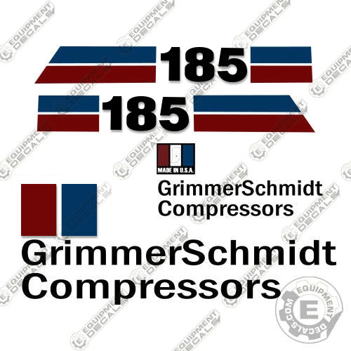 Fits GrimmerSchmidt 185 Pull-Behind Compressor Decal Kit 185, decal kit, Grimmer Schmidt
