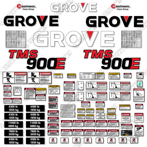 Fits Grove TMS900E Decal Kit Crane  900, 900e, decal kit, tms