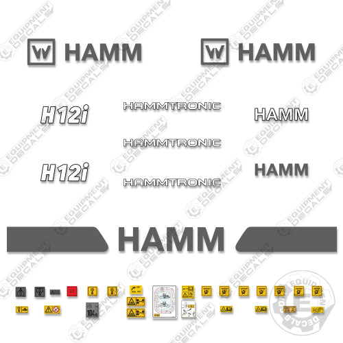 Fits HAMM H12i Decal Kit Soil Compactor Roller 12, 12i, decal kit, h12, h12i, ham, hamm