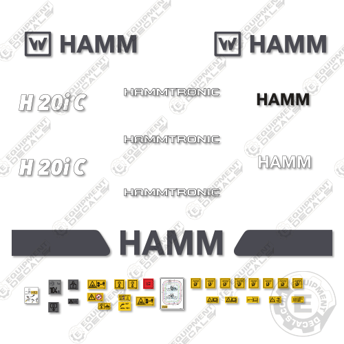 Fits HAMM H20ic Decal Kit Soil Compactor Roller 20, 20i, 20ic, decal kit, h20, h20i, h20ic, ham, hamm