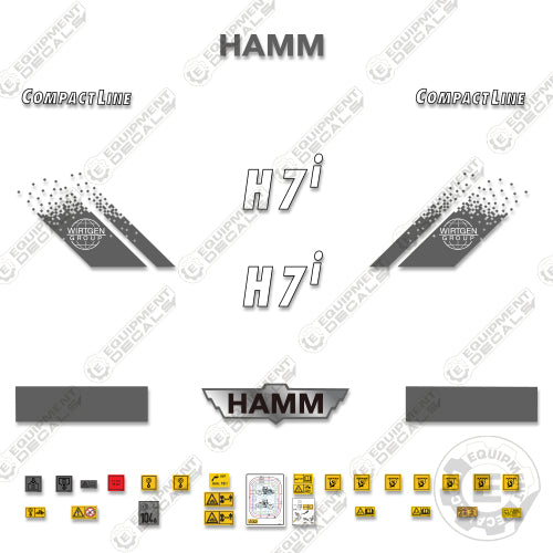 Fits HAMM H7i Decal Kit Vibratory Roller 7i, decal kit, h7, h7i, ham