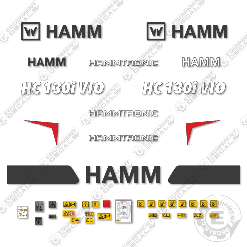 Fits HAMM HC130i VIO Decal Kit Soil Compactor Roller 130, 130i, decal kit, ham, hamm, hc130, hc130i