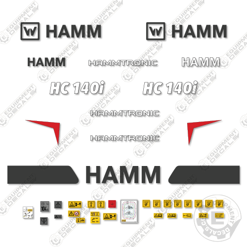 Fits HAMM HC140i Decal Kit Soil Compactor Roller 140, 140i, decal kit, ham, hamm, hc140, hc140i