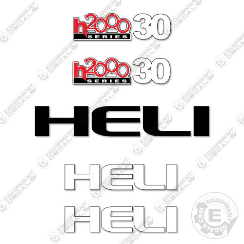 Fits Heli H2000 Series 30 Decal Kit Forklift decal kit, h2000, heli, series 30