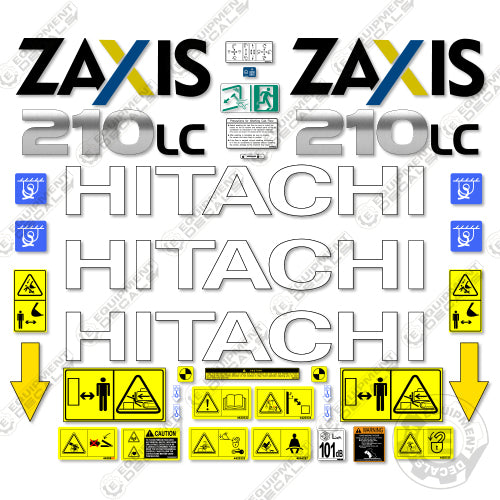 Fits Hitachi 210LC Decal Kit ZAxis Excavator 210, 210-lc, 210lc, decal kit, zaxis