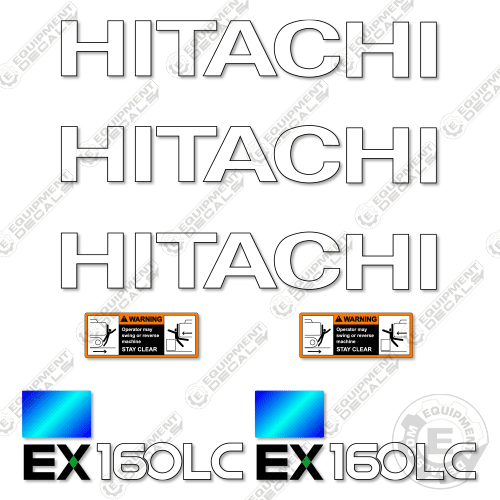 Fits Hitachi EX160LC-5 Decal Kit Excavator 160, 160lc, decal kit, ex, ex160, ex160lc, hitachi
