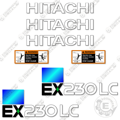 Fits Hitachi EX230-5 Decal Kit Excavator 230, 230-5, decal kit, ex230, ex230-5, hitachi