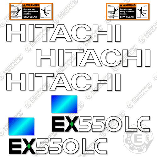 Fits Hitachi EX550LC-5 Decal Kit Excavator 550, 550lc, decal kit, ex, ex550, ex550lc