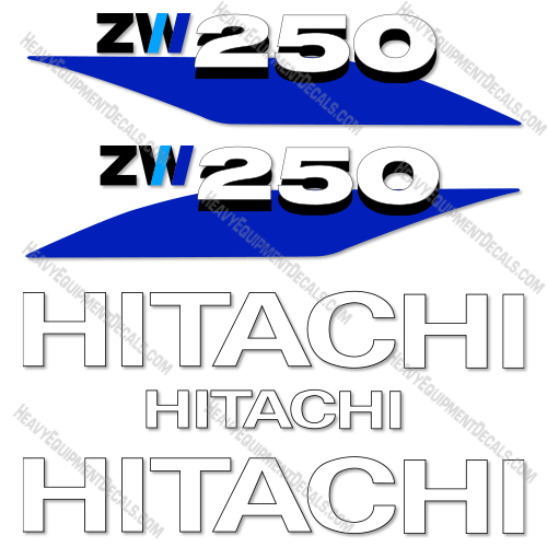 Fits Hitachi ZW250-6 Decal Kit Wheel Loader 250, decal kit, zw250, zw250-6, zw2506