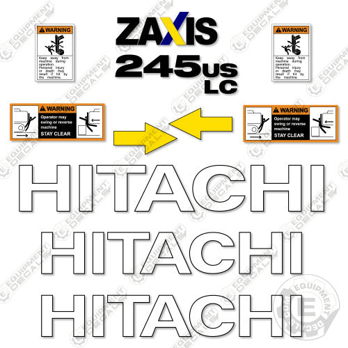 Fits Hitachi ZX245USLC-5N Decal Kit Excavator 245, 245us, 245uslc, decal kit, hitachi, z axis, zaxis, zx245, zx245us, zx245uslc