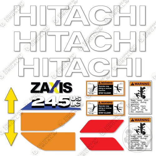 Fits Hitachi ZX245USLC-6 Decal Kit Excavator 245, 245uslc, decal kit, usr, usrlc, zx245, zx245us, zx245uslc