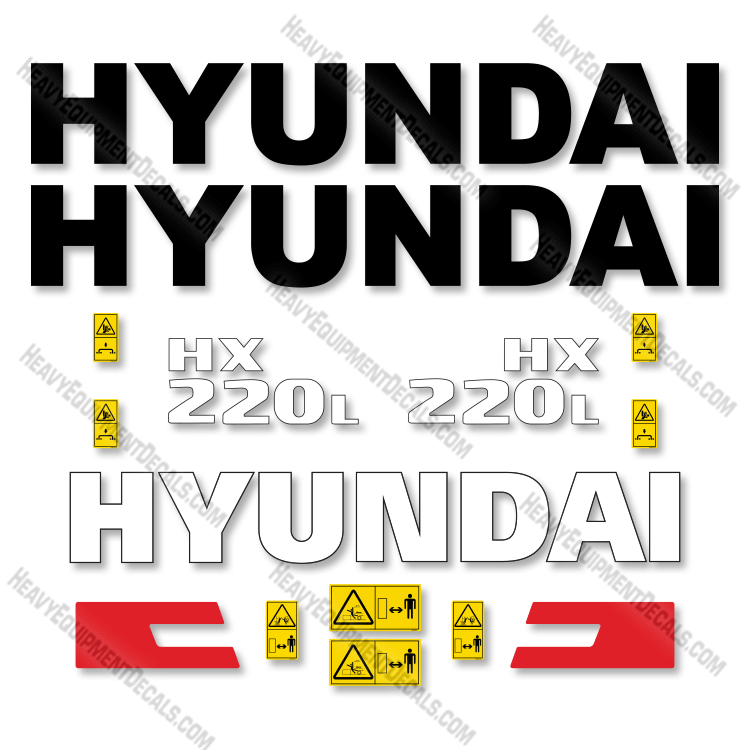 Fits Hyundai HX220L Decal Kit Excavator  150lc, 150lc-5, decal kit, ex, ex150, ex150lc, ex150lc-5, hitachi