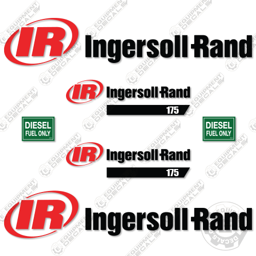 Fits Ingersoll-Rand 175 Decal Kit Skid Mounted Compressor decal kit