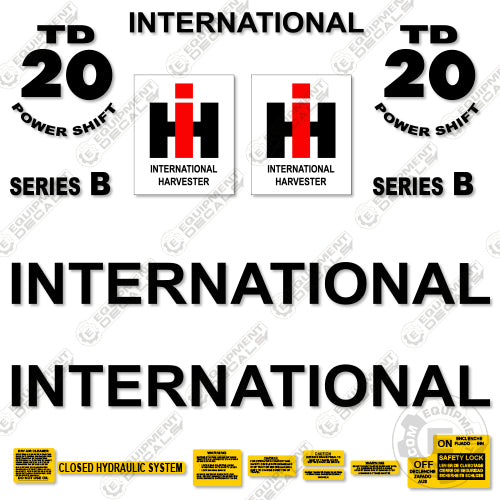 Fits International Harvester TD20B Decal Kit Dozer 20, 20b, decal kit, td20, td20b