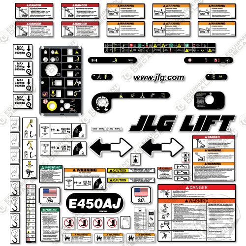 JLG 2630ES Scissor Lift Decal Kit – Warning Stickers & Logos – 3M Vinyl Aftermarket Set
