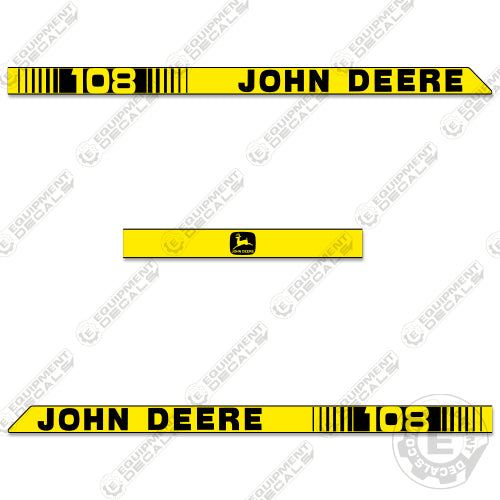 Fits John Deere 108 Decal Kit Riding Mower 108 h, 108h, decal kit
