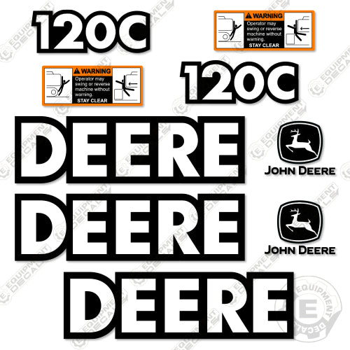 Fits John Deere 120C Decal Kit Midi Excavator 120, decal kit, john deere