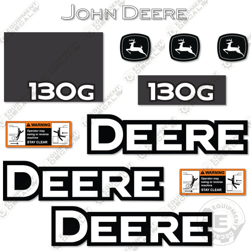 Fits John Deere 130G Decal Kit Excavator 130, 130-g, 130g, decal kit, excavater, excavator, john deere, Skid Steer