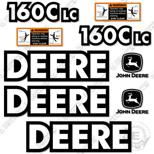 Fits John Deere 160C LC Decal Kit Excavator 160, 160c, 160c l, 160clc, decal kit, excavator, john deere