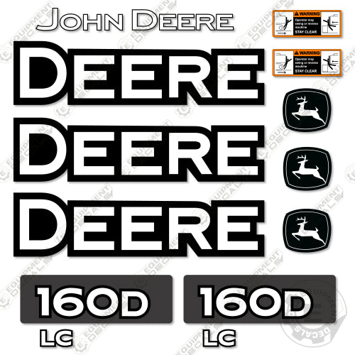 Fits John Deere 160D Decal Kit Excavator (CUSTOM) 160, 160d, 160d_lc, 160dlc, decal kit, excavater, excavator, john deere, Skid Steer