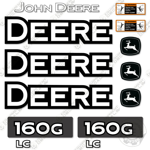 Fits John Deere 160G Decal Kit Excavator 160, 160g, 160glc, decal kit, excavater, excavator, john deere, Skid Steer