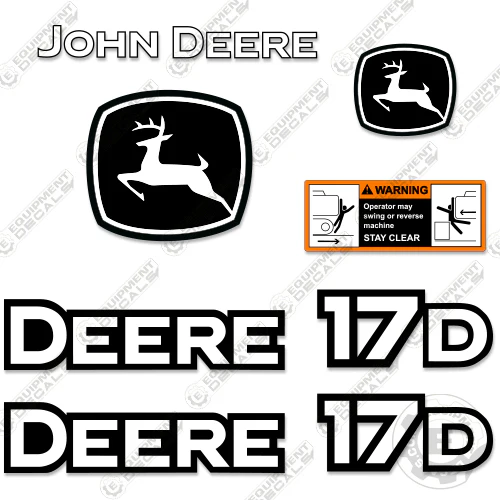 Fits John Deere 17D Excavator Decal Kit decal kit, excavator, john deere, 17, 17d