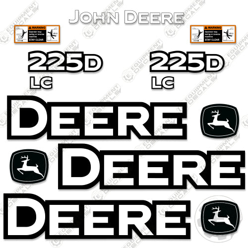 Fits John Deere 225D LC Excavator Decal Kit 225, 225-d, decal kit, excavator, john deere