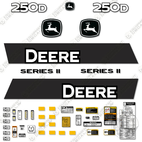 Fits John Deere 250D Decal Kit Articulated Dump Truck (Series 2) 250, 250d, decal kit, john deere, series 2, series ii, series2